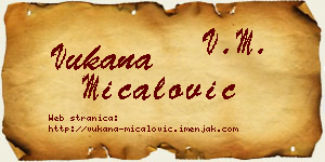 Vukana Mićalović vizit kartica